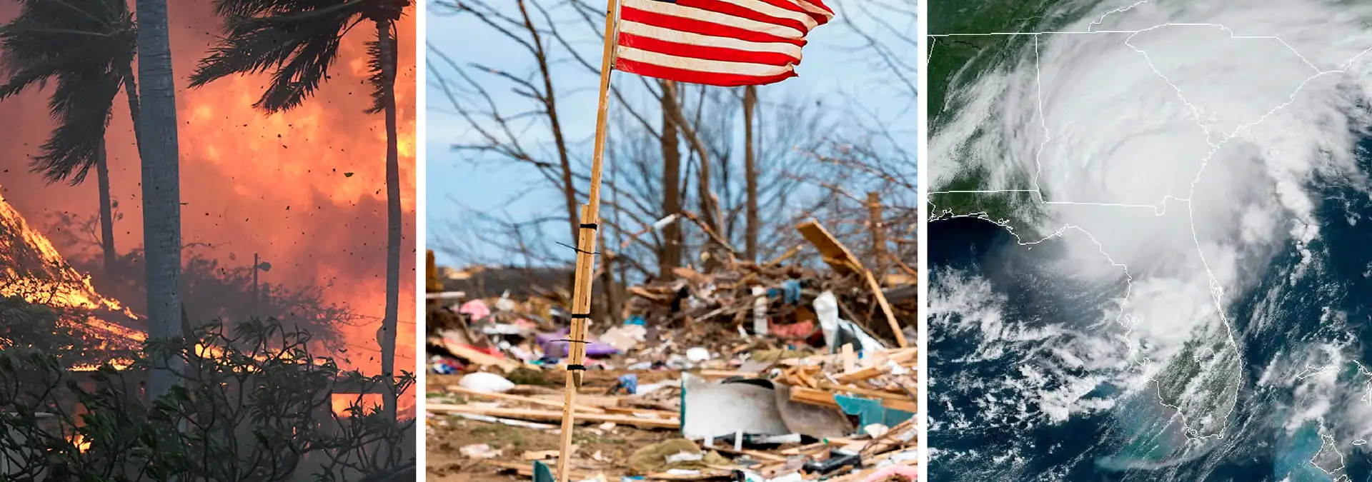 Disasters banner collage