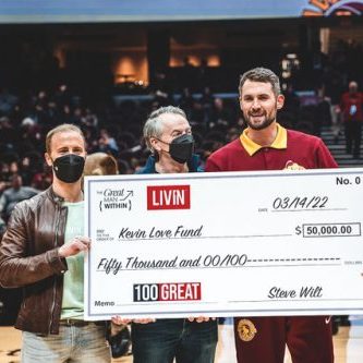 Cleveland Cavaliers v. Los Angeles Clippers, Kevin Love with check